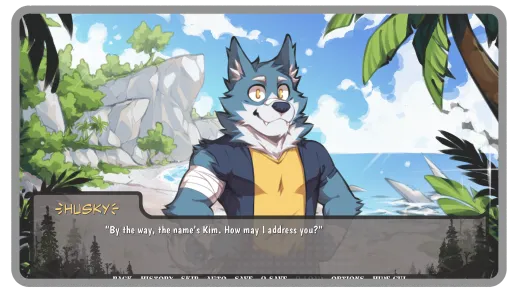 Stranded gameplay screenshot with beach dialogue