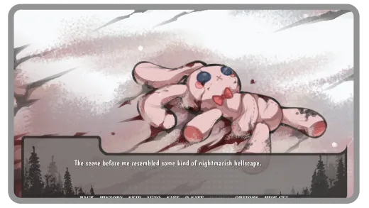 Stranded gameplay screenshot with close-up dialogue